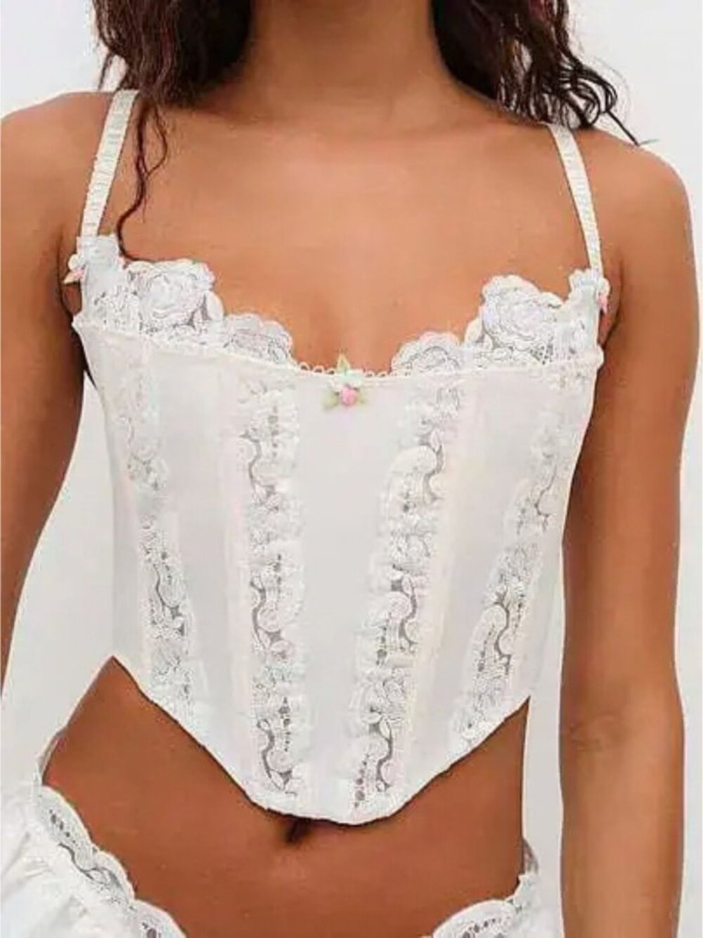 New! For Love And Lemons Ivory Isabella Lace Underwire Bustier Top 34281